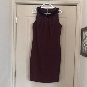 Talbots sheath dress with sequin neckline